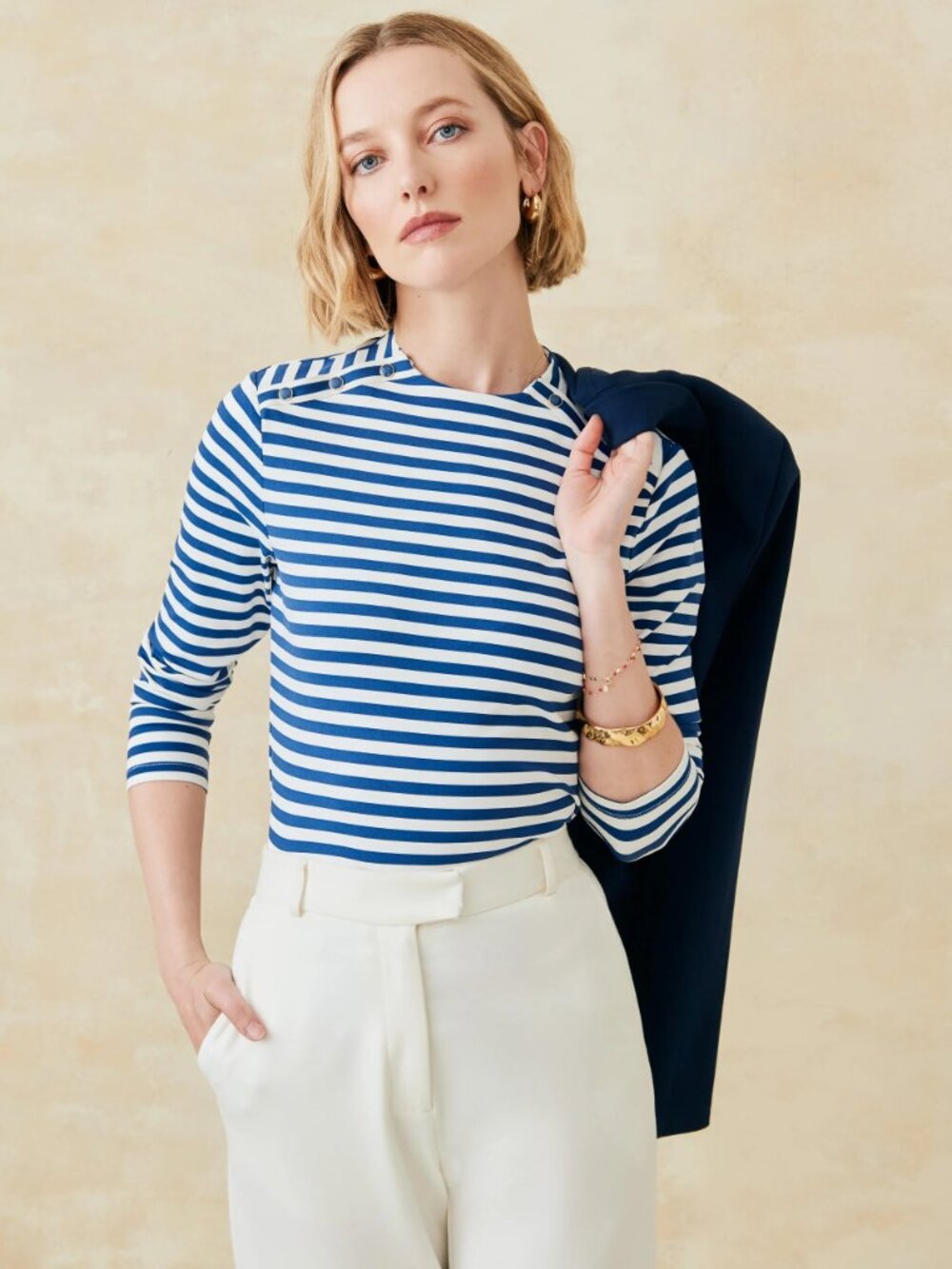 J.McLaughlin Rose Top in Bangle Stripe, L